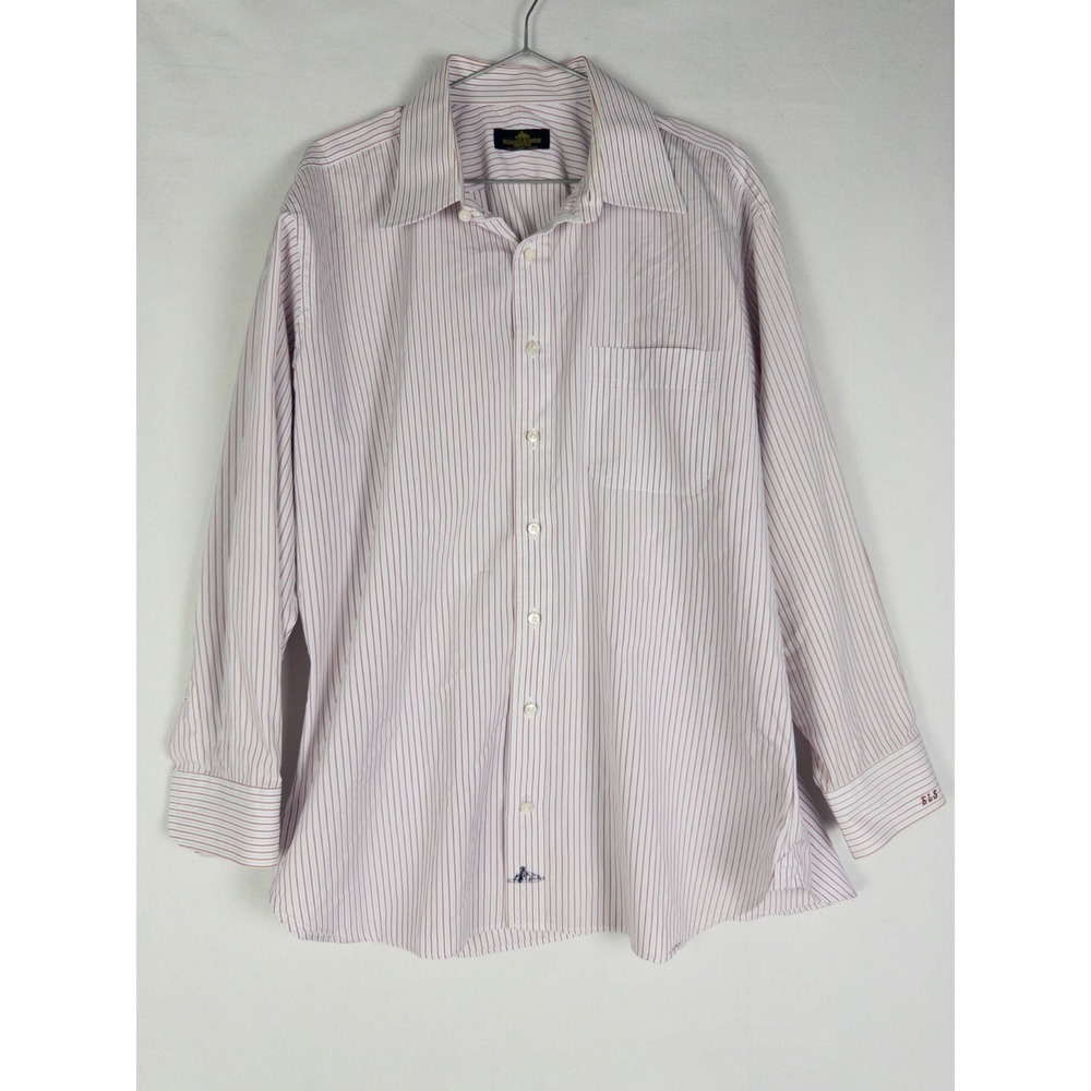 Holland and Sherry Shirt Mens XL Striped Casual Button Up Savile Row Cotton